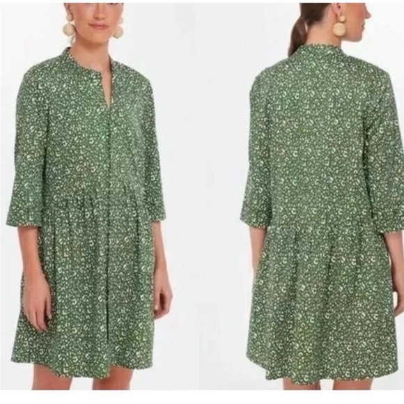 Tuckernuck Dresses & Skirts - Tuckernuck Royal Green Floral Print Button Front Mini Shirt Dress | M